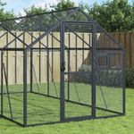 Petshop - Accesorii petshop - Culcusuri si custi - Tarcuri si colivii - Voliera de pasari, antracit, 1,79x6x1,85 m, aluminiu - Infinity.ro