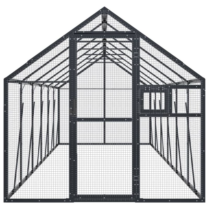 Petshop - Accesorii petshop - Culcusuri si custi - Tarcuri si colivii - Voliera de pasari, antracit, 1,79x6x1,85 m, aluminiu - Infinity.ro