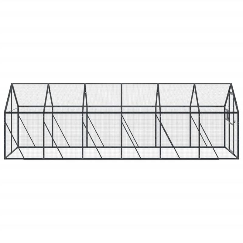 Petshop - Accesorii petshop - Culcusuri si custi - Tarcuri si colivii - Voliera de pasari, antracit, 1,79x6x1,85 m, aluminiu - Infinity.ro
