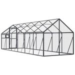 Petshop - Accesorii petshop - Culcusuri si custi - Tarcuri si colivii - Voliera de pasari, antracit, 1,79x6x1,85 m, aluminiu - Infinity.ro