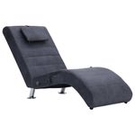 Casa si Gradina - Mobilier - Scaune si fotolii - Fotolii - Sezlong de masaj cu perna, gri, piele intoarsa artificiala - Infinity.ro