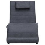 Casa si Gradina - Mobilier - Scaune si fotolii - Fotolii - Sezlong de masaj cu perna, gri, piele intoarsa artificiala - Infinity.ro
