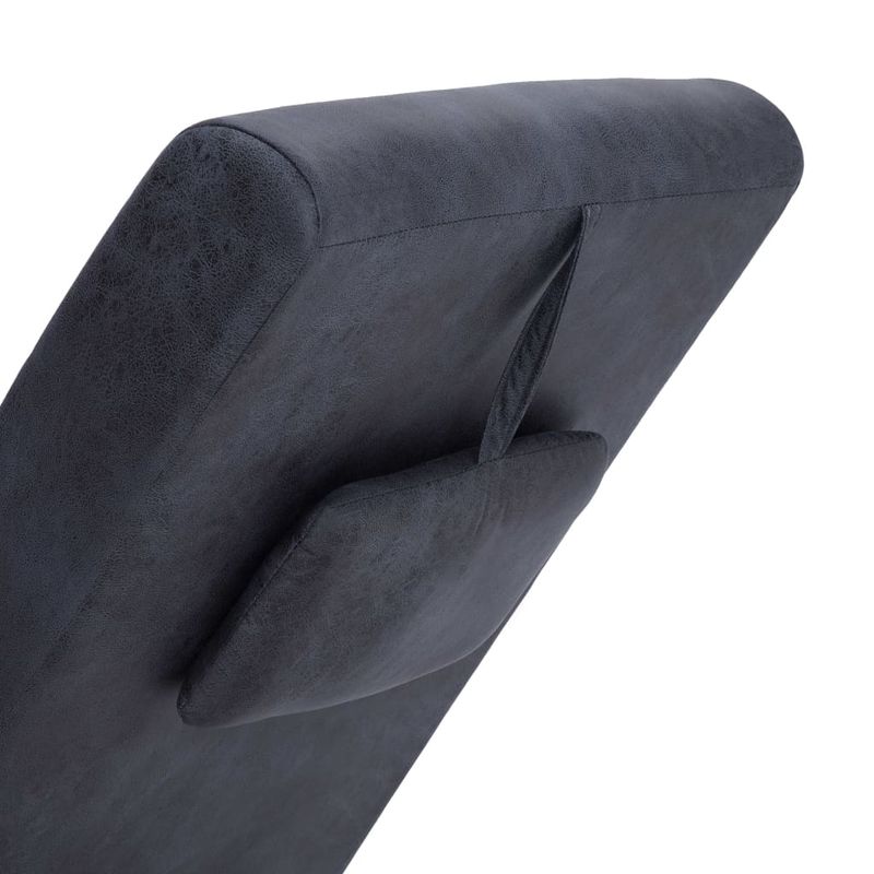Casa si Gradina - Mobilier - Scaune si fotolii - Fotolii - Sezlong de masaj cu perna, gri, piele intoarsa artificiala - Infinity.ro