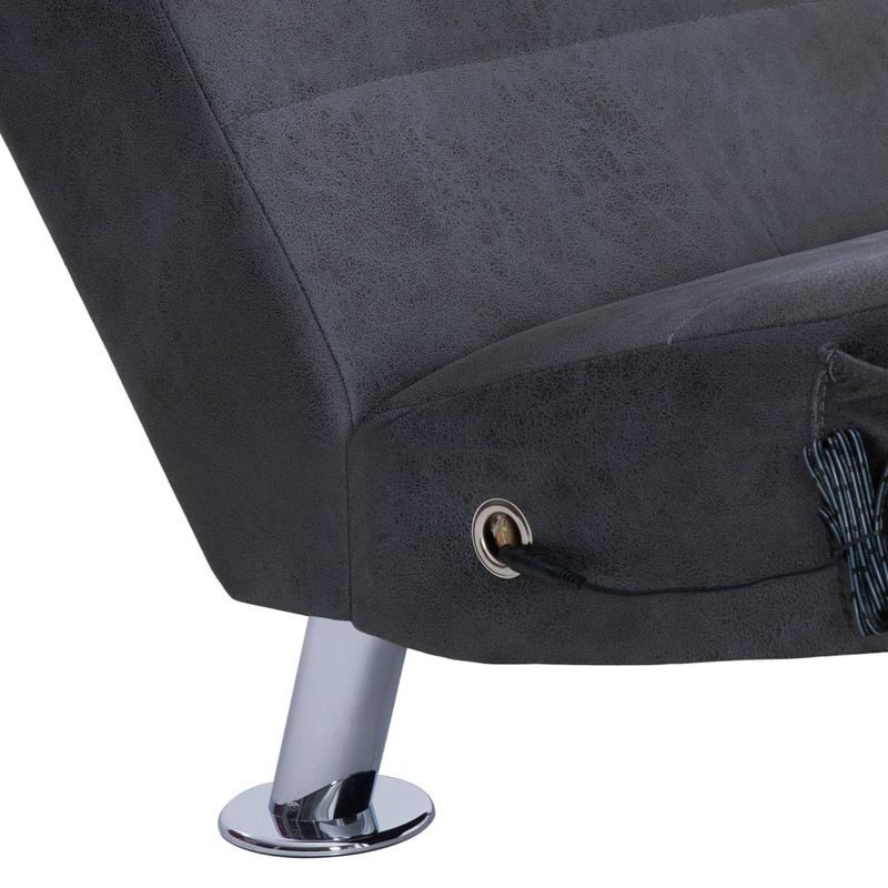 Casa si Gradina - Mobilier - Scaune si fotolii - Fotolii - Sezlong de masaj cu perna, gri, piele intoarsa artificiala - Infinity.ro