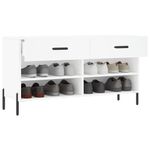 Casa si Gradina - Mobilier - Organizare si depozitare - Organizator incaltaminte - Banca de pantofi, alb, 102x35x55 cm, lemn prelucrat - Infinity.ro