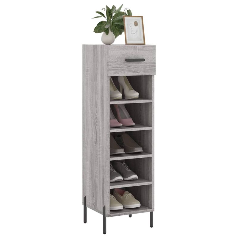 Casa si Gradina - Mobilier - Dulapuri si sifoniere - Dulapuri pantofi - Pantofar, gri sonoma, 30x35x105 cm, lemn compozit - Infinity.ro