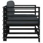 Casa si Gradina - Gradina si terasa - Mobilier exterior - Canapele si fotolii gradina - Scaune de gradina cu perne, 2 buc., negru, lemn masiv de pin - Infinity.ro