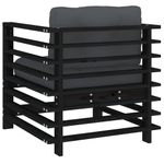 Casa si Gradina - Gradina si terasa - Mobilier exterior - Canapele si fotolii gradina - Scaune de gradina cu perne, 2 buc., negru, lemn masiv de pin - Infinity.ro