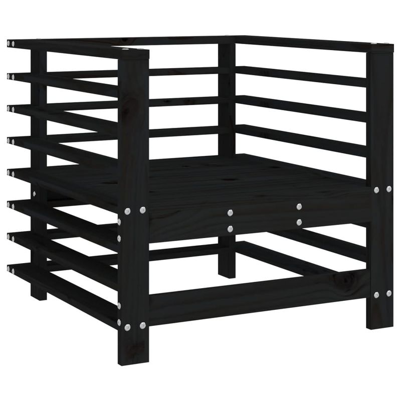 Casa si Gradina - Gradina si terasa - Mobilier exterior - Canapele si fotolii gradina - Scaune de gradina cu perne, 2 buc., negru, lemn masiv de pin - Infinity.ro
