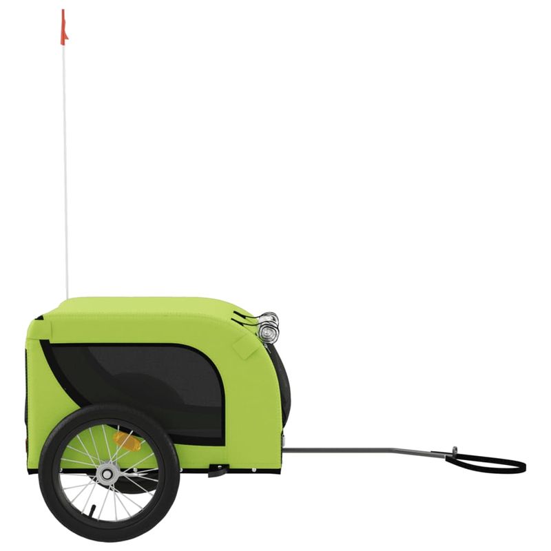 Petshop - Accesorii petshop - Culcusuri si custi - Genti si articole transport - Remorca bicicleta animale companie, verde/negru, oxford/fier - Infinity.ro