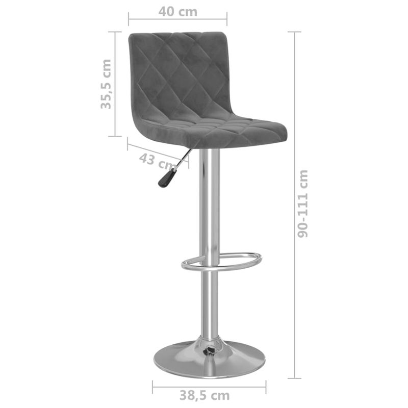 Casa si Gradina - Mobilier - Scaune si fotolii - Scaune - Scaune de bar, 2 buc., gri inchis, catifea - Infinity.ro