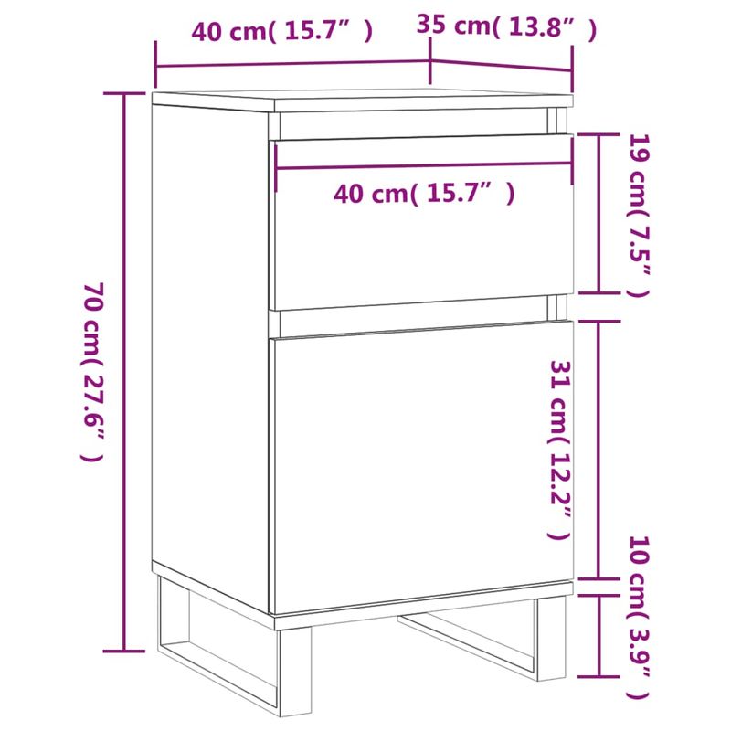 Casa si Gradina - Mobilier - Comode si corpuri - Comode - Servanta, alb, 40x35x70 cm, lemn prelucrat - Infinity.ro