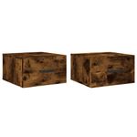 Casa si Gradina - Mobilier - Comode si corpuri - Noptiere - Noptiere de perete, 2 buc., stejar afumat, 35x35x20 cm - Infinity.ro