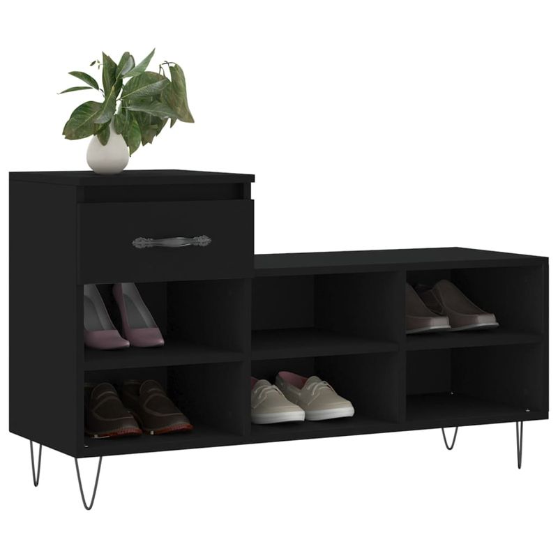 Casa si Gradina - Mobilier - Organizare si depozitare - Organizator incaltaminte - Pantofar, negru, 102x36x60 cm, lemn compozit - Infinity.ro