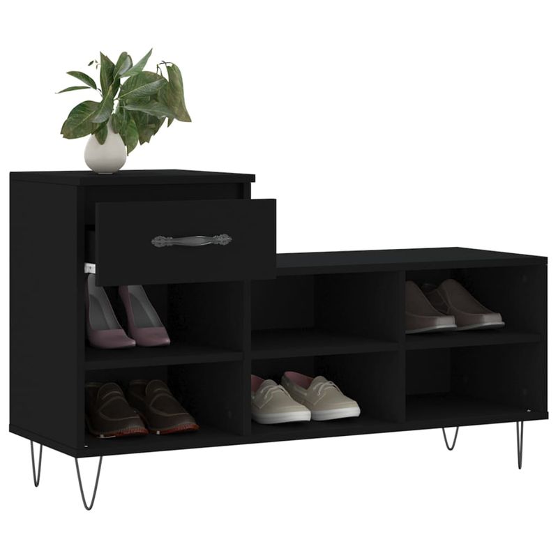 Casa si Gradina - Mobilier - Organizare si depozitare - Organizator incaltaminte - Pantofar, negru, 102x36x60 cm, lemn compozit - Infinity.ro