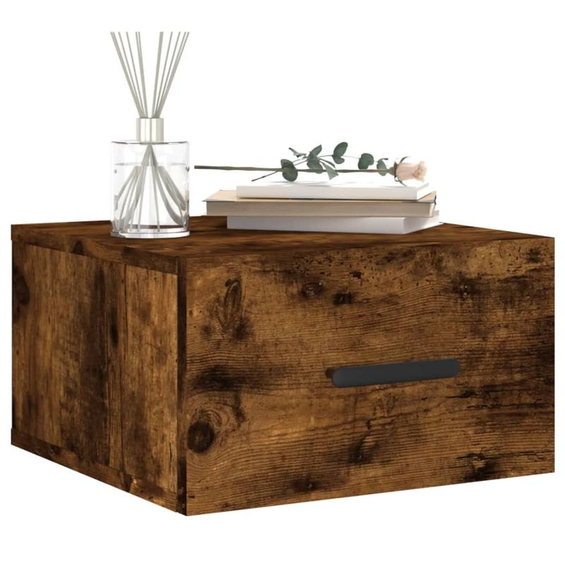 Casa si Gradina - Mobilier - Comode si corpuri - Noptiere - Noptiere de perete, 2 buc., stejar afumat, 35x35x20 cm - Infinity.ro