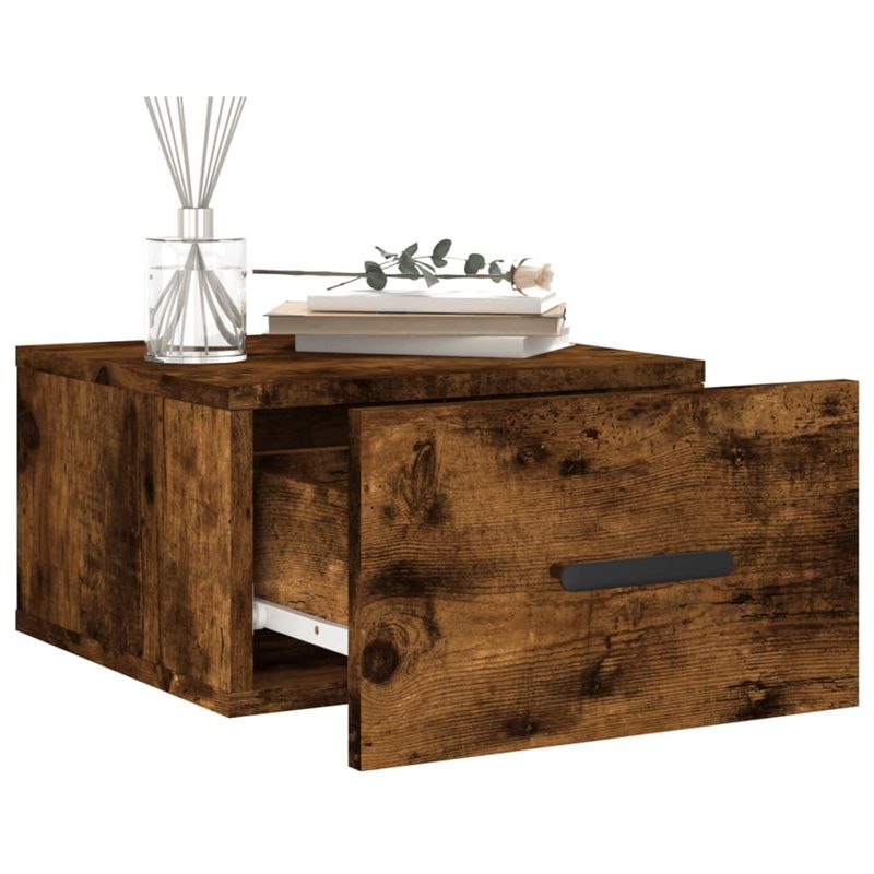 Casa si Gradina - Mobilier - Comode si corpuri - Noptiere - Noptiere de perete, 2 buc., stejar afumat, 35x35x20 cm - Infinity.ro