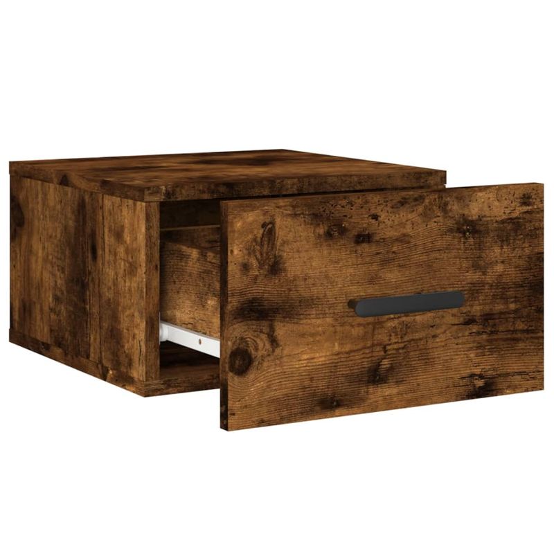 Casa si Gradina - Mobilier - Comode si corpuri - Noptiere - Noptiere de perete, 2 buc., stejar afumat, 35x35x20 cm - Infinity.ro