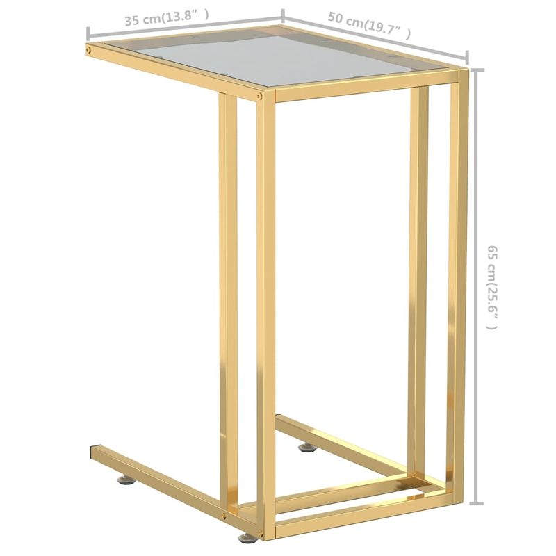 Casa si Gradina - Mobilier - Mese si birouri - Mese living - Masa laterala calculator negru 50x35x65 cm sticla transparenta - Infinity.ro