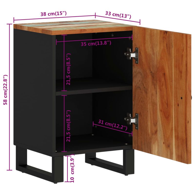 Casa si Gradina - Mobilier - Mobilier baie - Comode baie - Dulap de baie, 38x33x458 cm, lemn masiv reciclat - Infinity.ro
