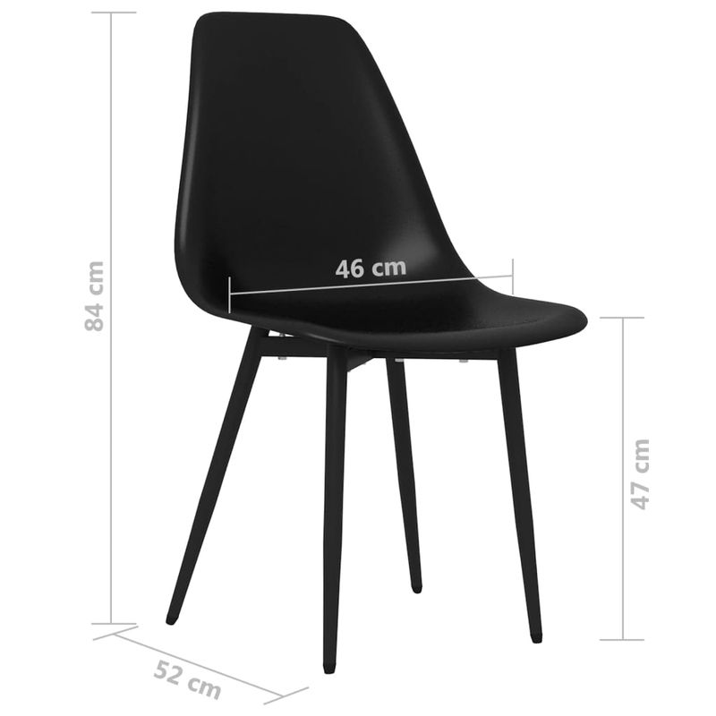 Casa si Gradina - Mobilier - Scaune si fotolii - Scaune - Scaune de bucatarie, 2 buc., negru, PP - Infinity.ro