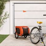 Petshop - Accesorii petshop - Culcusuri si custi - Genti si articole transport - Remorca bicicleta animale companie portocaliu/negru oxford/fier - Infinity.ro