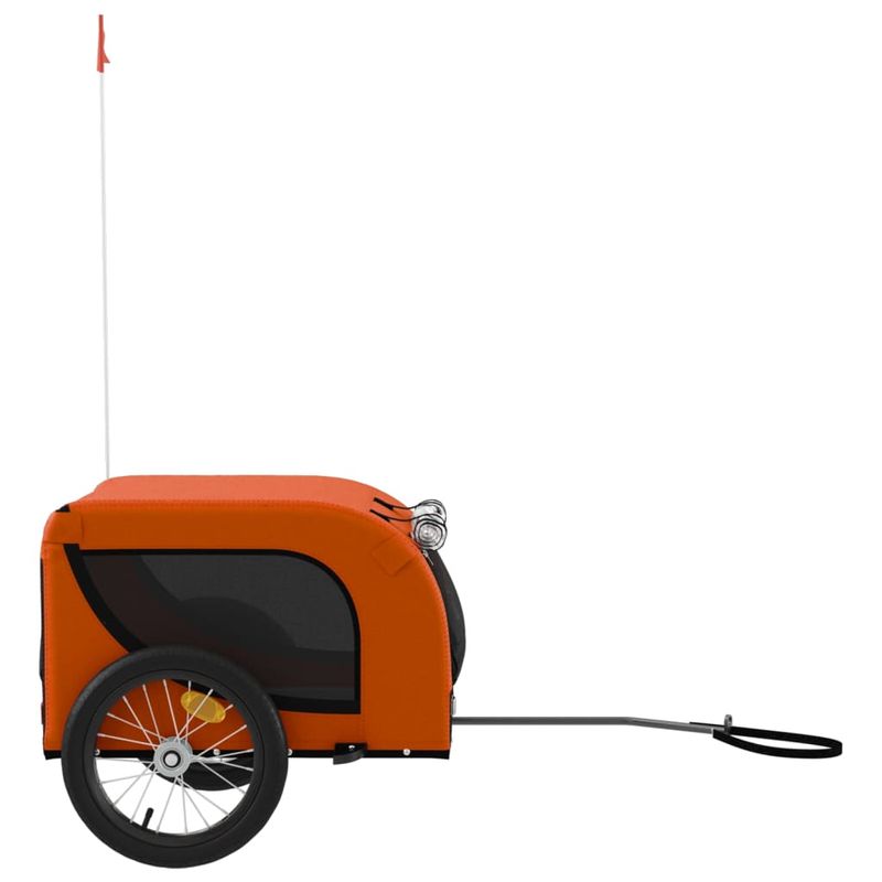 Petshop - Accesorii petshop - Culcusuri si custi - Genti si articole transport - Remorca bicicleta animale companie portocaliu/negru oxford/fier - Infinity.ro