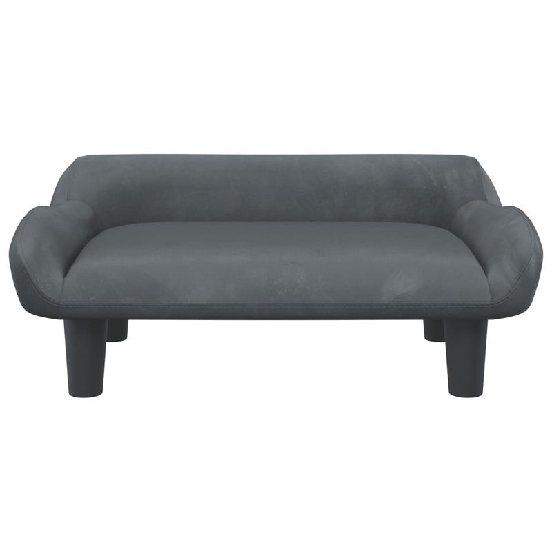 Petshop - Accesorii petshop - Culcusuri si custi - Culcusuri si saltele - Pat de caini, gri inchis, 70x40x24 cm, catifea - Infinity.ro