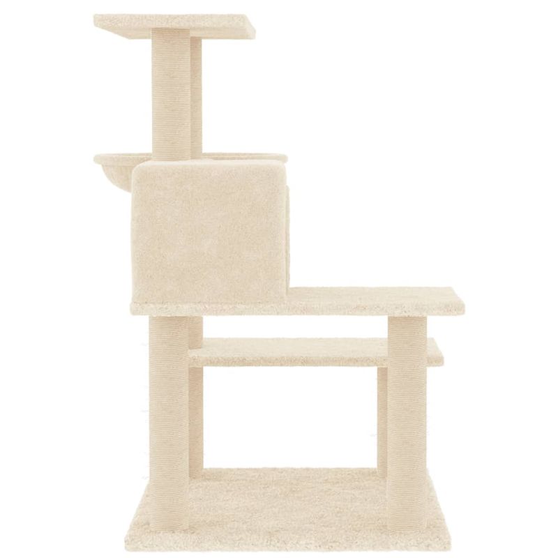 Petshop - Accesorii petshop - Jucarii animale - Ansambluri de joaca - Ansamblu de pisici cu stalpi din funie de sisal, crem, 82,5 cm - Infinity.ro
