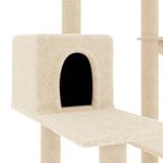 Petshop - Accesorii petshop - Jucarii animale - Ansambluri de joaca - Ansamblu de pisici cu stalpi din funie de sisal, crem, 82,5 cm - Infinity.ro
