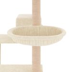 Petshop - Accesorii petshop - Jucarii animale - Ansambluri de joaca - Ansamblu de pisici cu stalpi din funie de sisal, crem, 82,5 cm - Infinity.ro