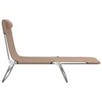 Casa si Gradina - Gradina si terasa - Mobilier exterior - Scaune si sezlonguri gradina - Sezlonguri pliante, 2 buc., gri taupe, textilena si otel - Infinity.ro