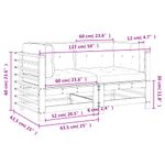 Casa si Gradina - Gradina si terasa - Mobilier exterior - Canapele si fotolii gradina - Canapele coltar cu perne, 2 buc., lemn masiv de pin - Infinity.ro