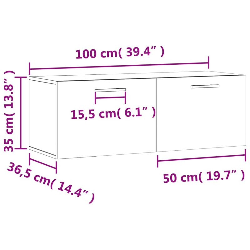 Casa si Gradina - Mobilier - Dulapuri si sifoniere - Dulapuri - Dulap de perete, gri sonoma, 100x36,5x35 cm, lemn prelucrat - Infinity.ro