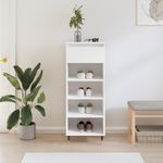 Casa si Gradina - Mobilier - Organizare si depozitare - Organizator incaltaminte - Pantofar, alb extralucios, 40x36x105 cm, lemn compozit - Infinity.ro