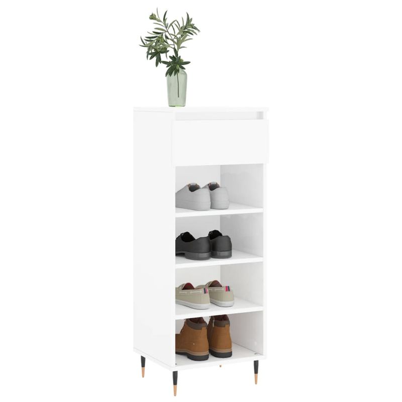 Casa si Gradina - Mobilier - Organizare si depozitare - Organizator incaltaminte - Pantofar, alb extralucios, 40x36x105 cm, lemn compozit - Infinity.ro