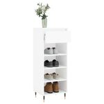Casa si Gradina - Mobilier - Organizare si depozitare - Organizator incaltaminte - Pantofar, alb extralucios, 40x36x105 cm, lemn compozit - Infinity.ro