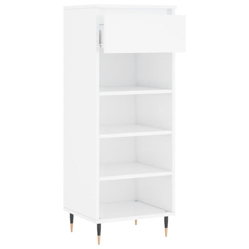 Casa si Gradina - Mobilier - Organizare si depozitare - Organizator incaltaminte - Pantofar, alb extralucios, 40x36x105 cm, lemn compozit - Infinity.ro
