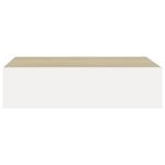 Casa si Gradina - Mobilier - Biblioteci si rafturi - Rafturi - Dulap de perete cu sertar, alb si stejar, 40x23,5x10 cm, MDF - Infinity.ro