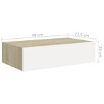Casa si Gradina - Mobilier - Biblioteci si rafturi - Rafturi - Dulap de perete cu sertar, alb si stejar, 40x23,5x10 cm, MDF - Infinity.ro