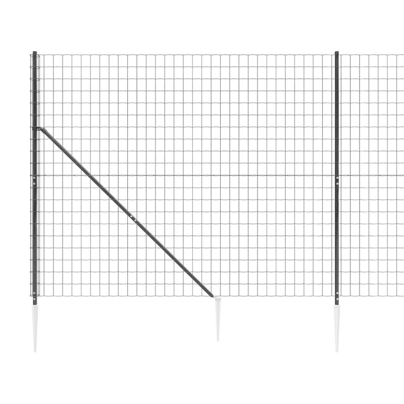 Casa si Gradina - Gradina si terasa - Garduri, panouri si accesorii - Gard plasa de sarma cu tarusi de fixare, antracit, 1,6x25 m - Infinity.ro