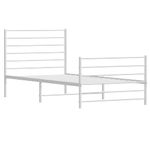 Casa si Gradina - Mobilier - Paturi si accesorii - Paturi - Cadru de pat metalic cu tablie de cap/picioare, alb, 100x190 cm - Infinity.ro
