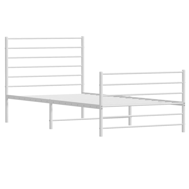 Casa si Gradina - Mobilier - Paturi si accesorii - Paturi - Cadru de pat metalic cu tablie de cap/picioare, alb, 100x190 cm - Infinity.ro