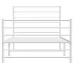 Casa si Gradina - Mobilier - Paturi si accesorii - Paturi - Cadru de pat metalic cu tablie de cap/picioare, alb, 100x190 cm - Infinity.ro