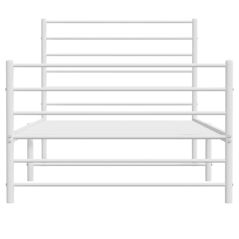 Casa si Gradina - Mobilier - Paturi si accesorii - Paturi - Cadru de pat metalic cu tablie de cap/picioare, alb, 100x190 cm - Infinity.ro