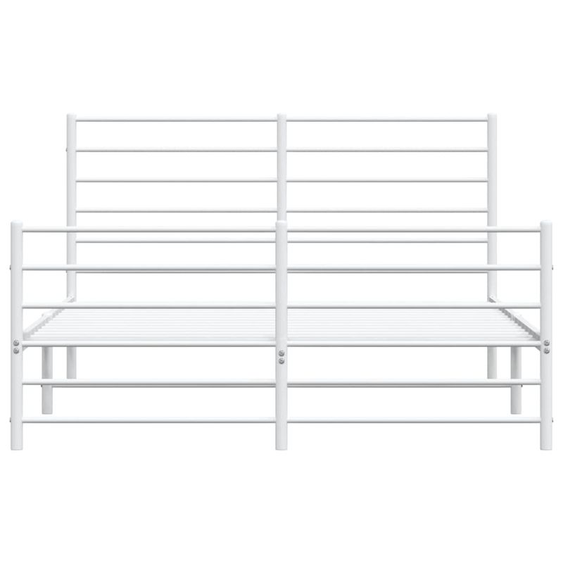 Casa si Gradina - Mobilier - Paturi si accesorii - Paturi - Cadru de pat metalic cu tablie, alb, 160x200 cm - Infinity.ro