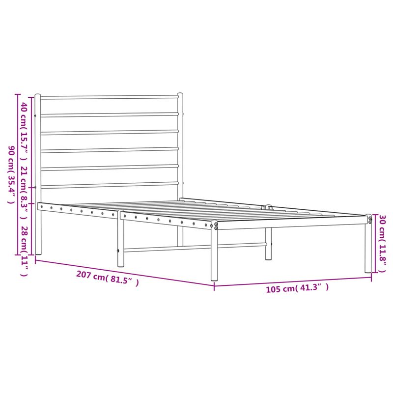 Casa si Gradina - Mobilier - Paturi si accesorii - Paturi - Cadru de pat din metal cu tablie, negru, 100x200 cm - Infinity.ro