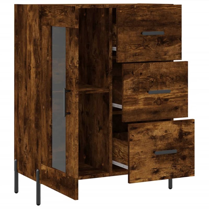 Casa si Gradina - Mobilier - Comode si corpuri - Comode - Servanta, stejar fumuriu, 69,5x34x90 cm, lemn compozit - Infinity.ro