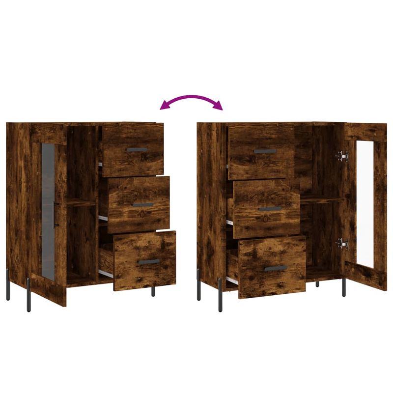 Casa si Gradina - Mobilier - Comode si corpuri - Comode - Servanta, stejar fumuriu, 69,5x34x90 cm, lemn compozit - Infinity.ro