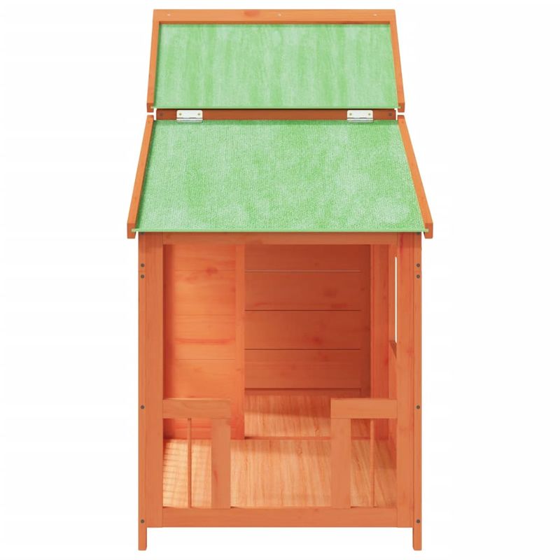 Petshop - Accesorii petshop - Culcusuri si custi - Custi interior si exterior - Cusca de caine, maro miere, 143x60,5x109 cm, lemn masiv de pin - Infinity.ro